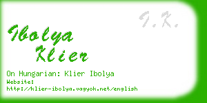 ibolya klier business card